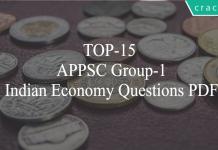 TOP-15 APPSC Group-1 Indian Economy Questions PDF
