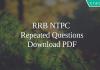 RRB NTPC Repeated Questions PDF