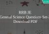 RRB JE General Science Questions Set-2 PDF
