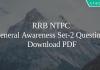 RRB NTPC General Awareness Set-2 Questions PDF