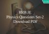 RRB JE Physics Questions Set-2 PDF