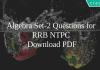 Algebra Set-2 Questions for RRB NTPC PDF