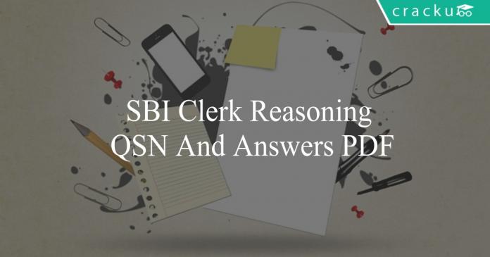 sbi clerk reasoning questions and answers pdf