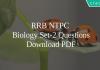 RRB NTPC Biology Set-2 Questions PDF