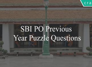 sbi po previous year puzzle questions