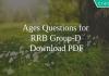 Ages Questions for RRB Group-D PDF