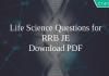 Life Science Questions for RRB JE PDF