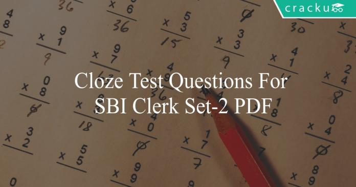 cloze test questions for sbi clerk set-2 pdf