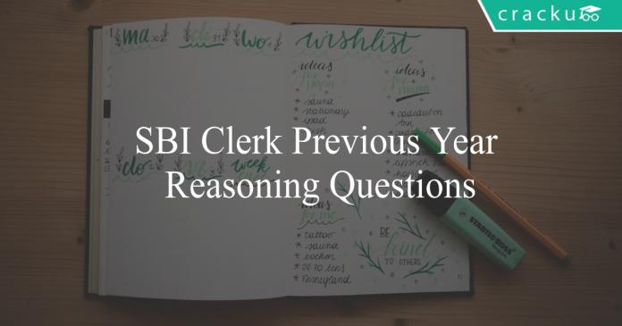 sbi clerk previous year reasoning questions