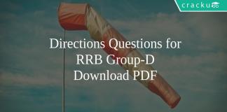 Directions Questions for RRB Group-D PDF
