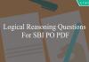 logical reasoning questions for sbi po pdf