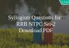 Syllogism Questions for RRB NTPC Set-2 PDF