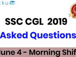 SSC CGL 4th June Asked Questions 1 shift