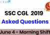 SSC CGL 4th June Question Paper Morning Shift