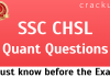 SSC CHSL Important Quant Questions