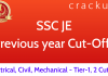 SSC JE Previous Year Cut Offs