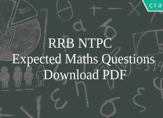 RRB NTPC Expected Maths Questions PDF