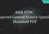 RRB NTPC Expected General Science Questions PDF