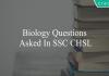 biology questions asked in ssc chsl