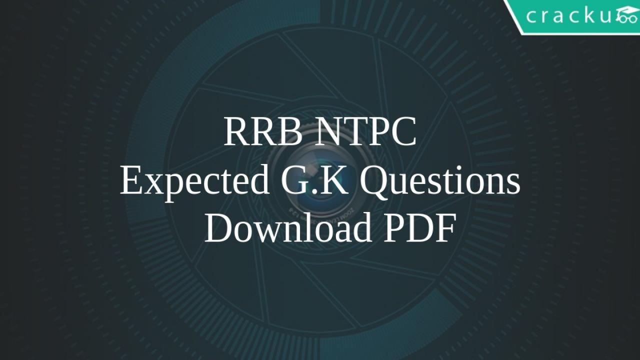 important gk questions for ntpc 2019