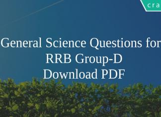 General Science Questions for RRB Group-D PDF