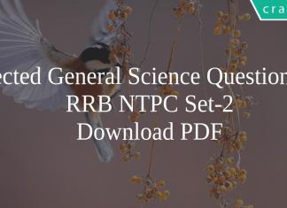 Expected General Science Questions for RRB NTPC Set-2 PDF