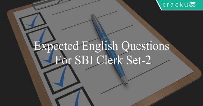 expected english questions for sbi clerk set-2
