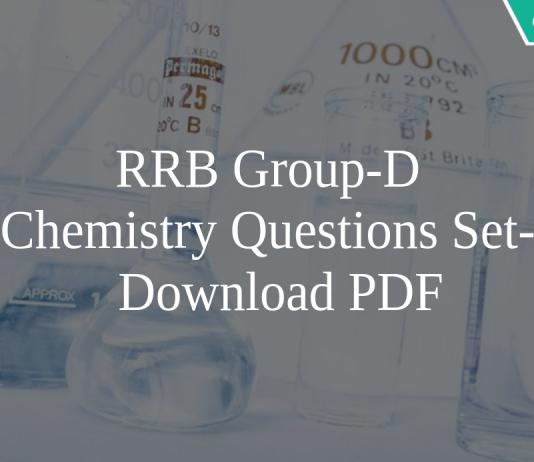 RRB Group-D Chemistry Questions Set-2 PDF