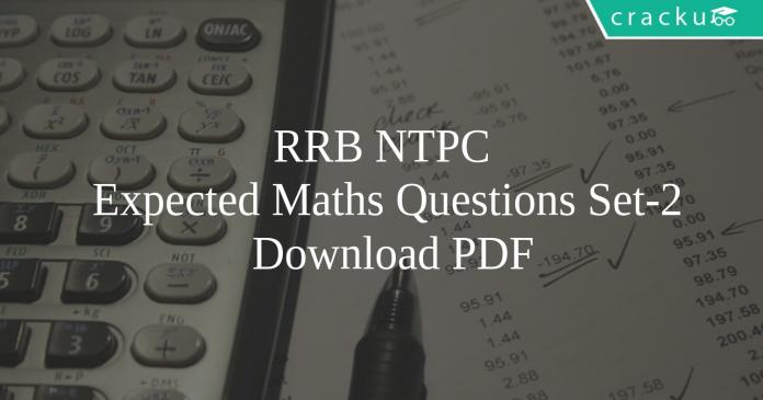 Mathematics Questions for RRB NTPC SET-3 PDF