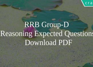 RRB Group-D Reasoning Expected Questions PDF