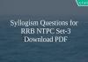 Syllogism Questions for RRB NTPC Set-3 PDF