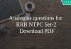 Analogies questions for RRB NTPC Set-2 PDF