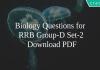 Biology Questions for RRB Group-D Set-2 PDF