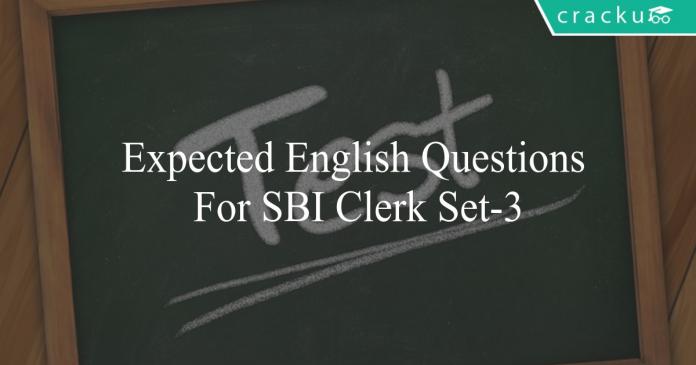 expected english questions for sbi clerk set-3