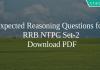 Expected Reasoning Questions for RRB NTPC Set-2 PDF