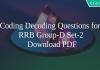 Coding Decoding Questions for RRB Group-D Set-2 PDF