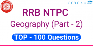 RRB NTPC 100 Geography Questions set-2