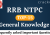 RRB NTPC GK Questions set-1