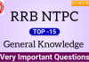 RRB NTPC GK Questions