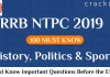 RRB NTPC History. polity & Sports Questions PDF