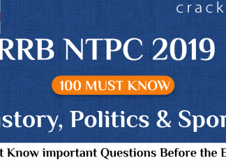RRB NTPC History. polity & Sports Questions PDF