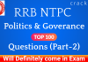 RRB NTPC Politics & Governance Part-2 30th July