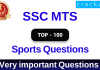 SSC MTS SPORTS Questions