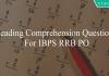 reading comprehension questions for ibps rrb po