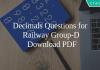 Decimals Questions for Railway Group-D PDF