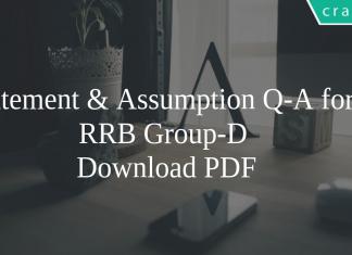 Statement & Assumption Questions for RRB Group-D PDF