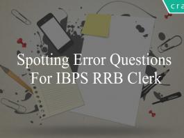 spotting error questions for ibps rrb clerk