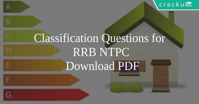 Classification Questions for RRB NTPC PDF