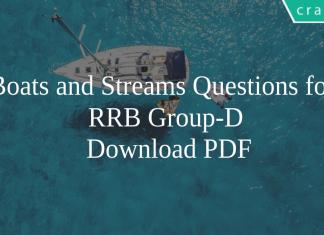 Boats and Streams Questions for RRB Group-D PDF