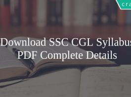 SSC CGL syllabus